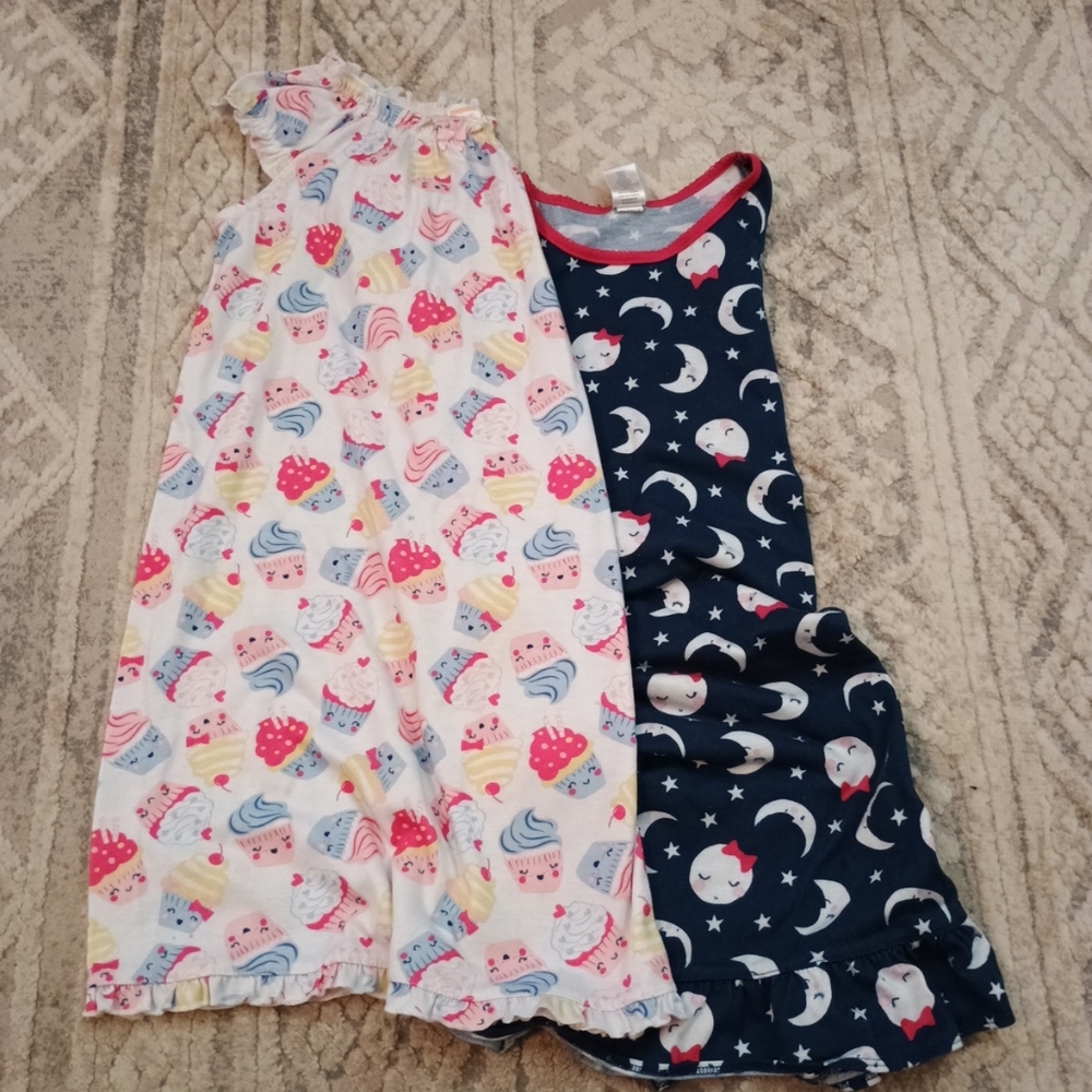 2 Lot Gymboree Girls Size 10/12 Multicolored/Themed Pullover Nightgowns
